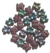 25 12x14mm Matte Amethyst AB Two Hole Flowers